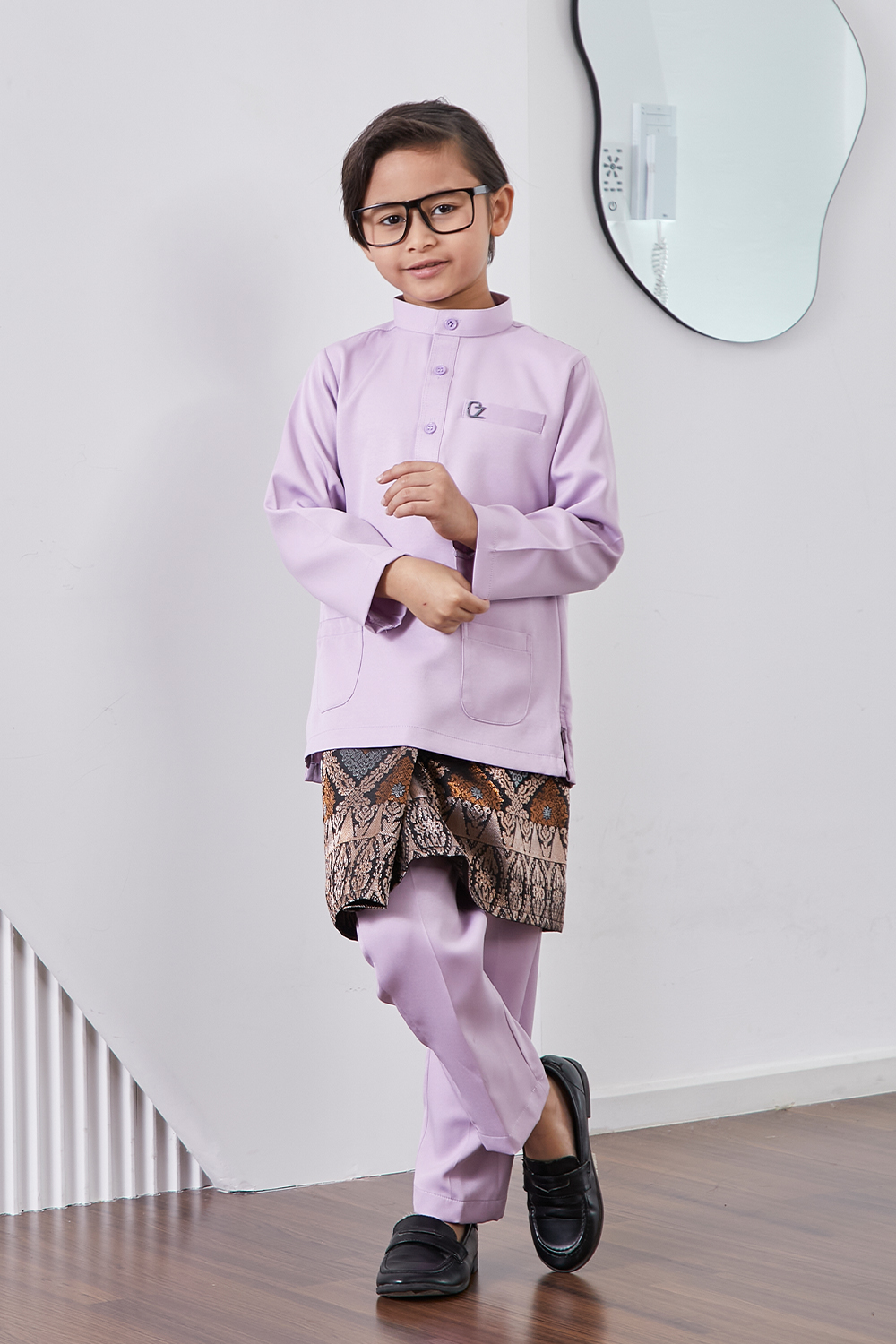 Baju Melayu Yusoff Kids - Soft Lavender
